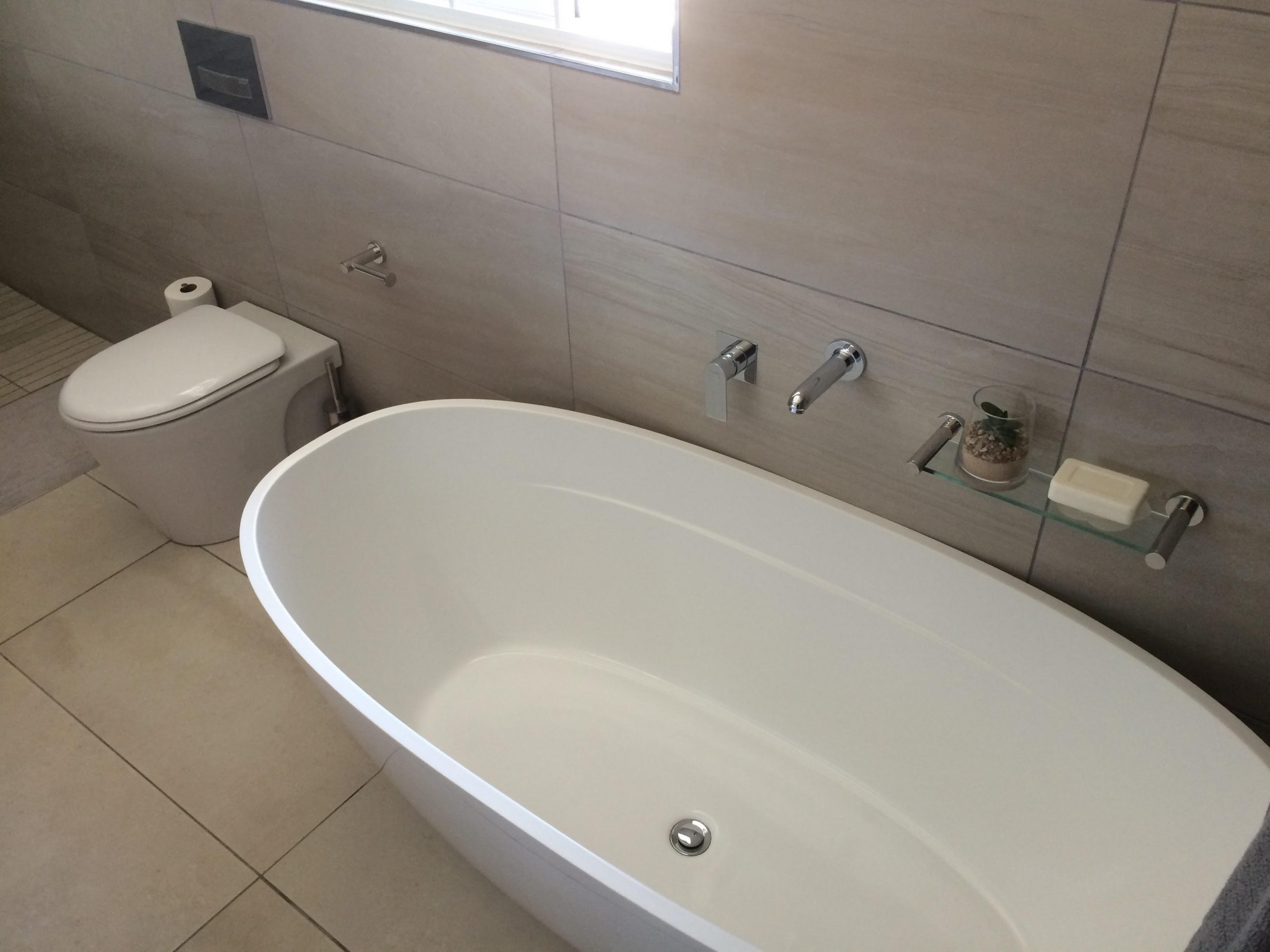 Completed bathroom renovation finishes