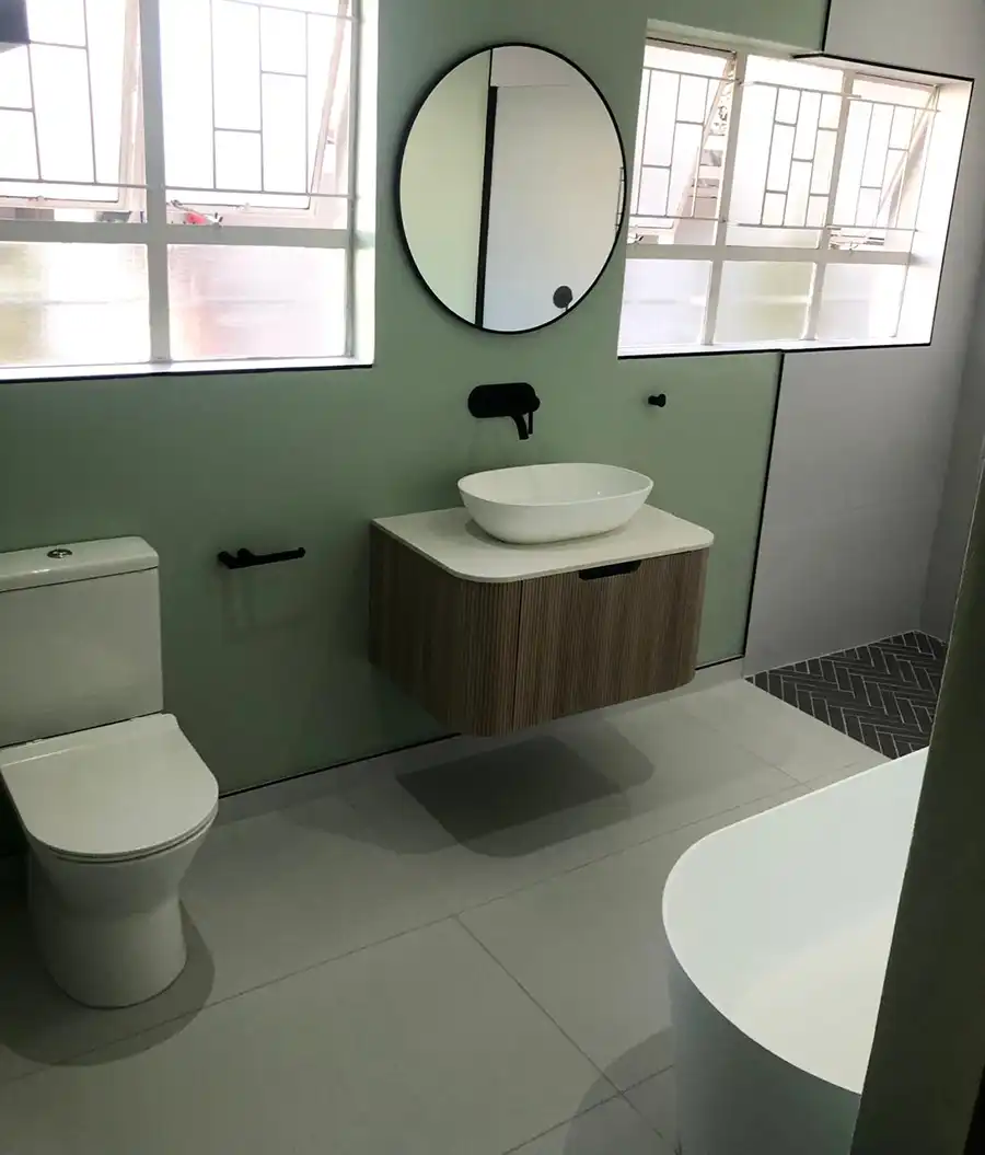 Completed bathroom renovation by Bathroom Galore