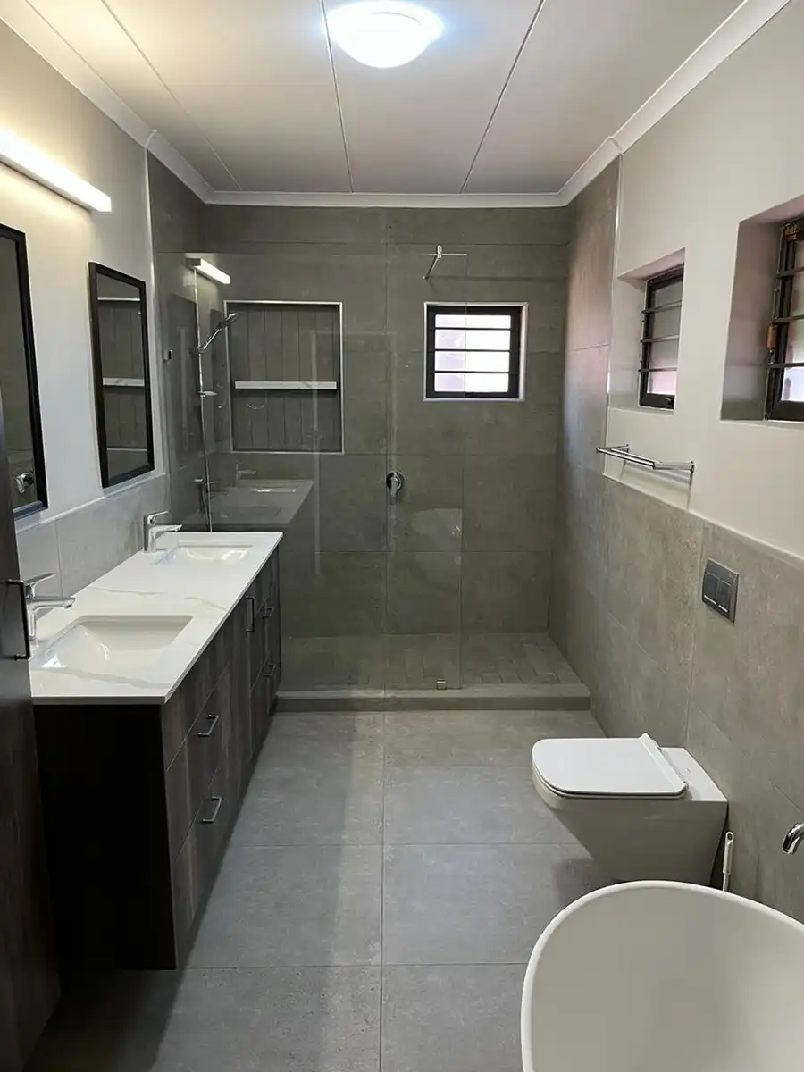 Professionally completed bathroom renovation