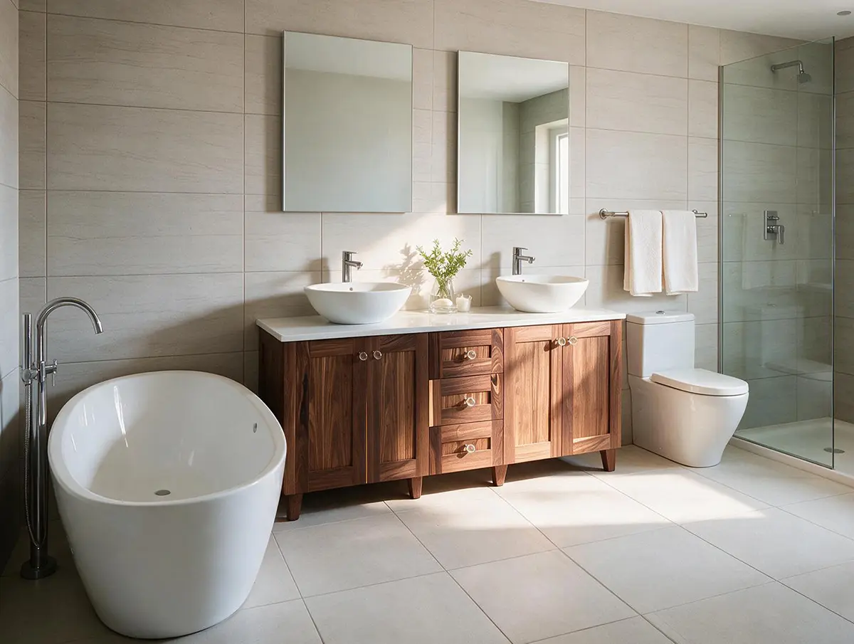 Completed bathroom renovation project