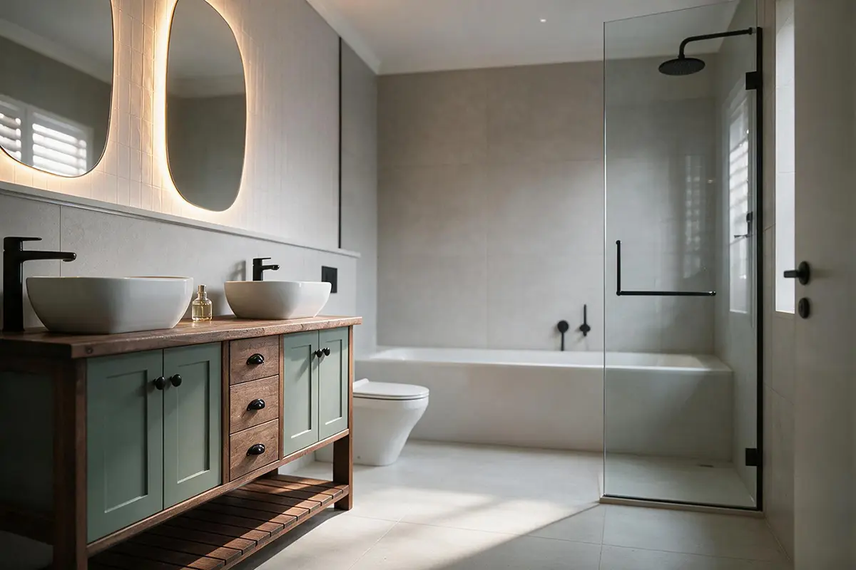 Completed bathroom renovation project
