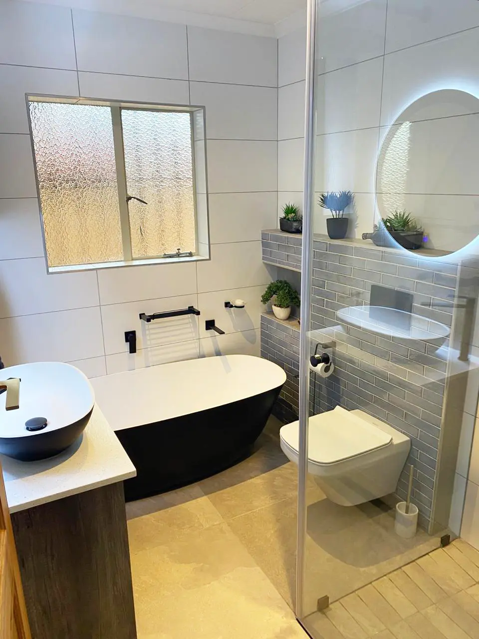 Completed bathroom renovation by Bathroom Galore